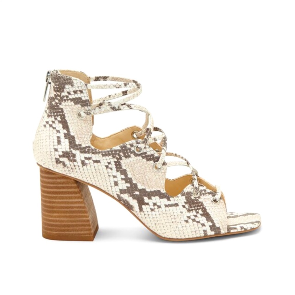 Vince Camuto Nahara Lace up Sandal snake print